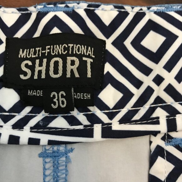 Multi-Functional Short Men's Blue Pineapple Print Summer Shorts Size 36 Stretch - Picture 3 of 7